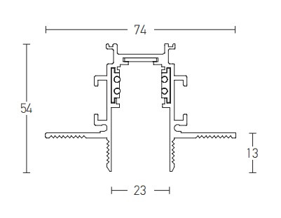 Szyna magnetyczna wpuszczana MAGNETIC TRIMLESS DEEP biały 1m (2083W-1) - Zambelis