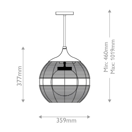 Mała lampa wisząca na taras Maddox karmelowy beż (QN-MADDOX-P-S-BK-CAM) - Quintiesse