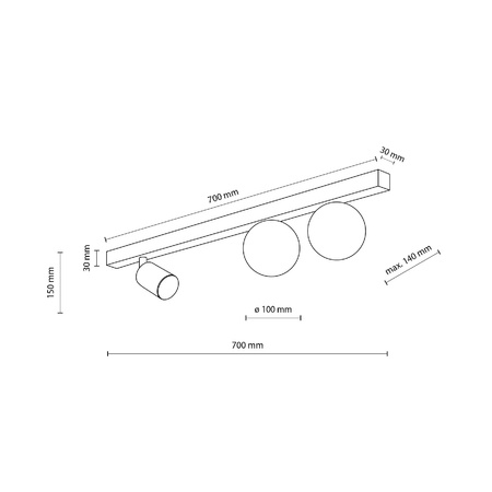 Lampa sufitowa VOX 3 (10001) - TK Lighting