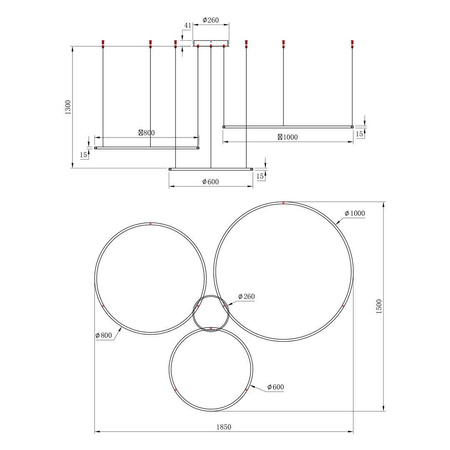 Lampa wisząca Saturno Gold 100W LED (ML0847) - Milagro