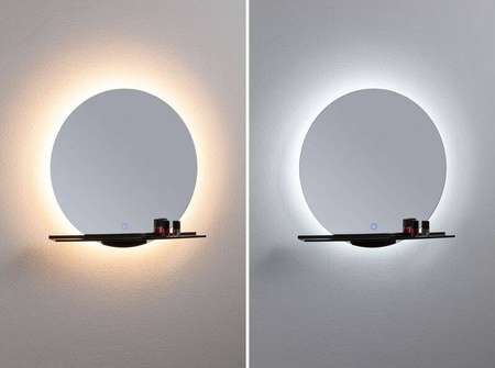 Lustro łazienkowe z półką MIRO LED DIM IP44 czarny Ø 50 (PL71091) - PAULMANN