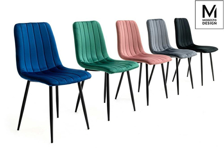 MODESTO krzesło LARA zielone - welur, metal (J-07.GREEN) - MODESTO