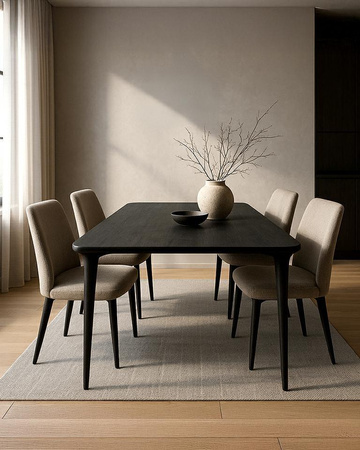 MaMaison stół jadalniany LAMINAR 200      czarny / drewno (MM001501100338) - MaMaison