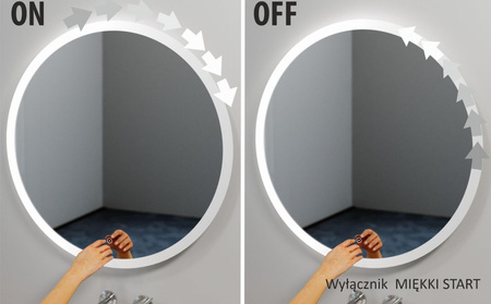 Lustro prostokątne ASTON PLUS w ramie z oświetleniem LED - MCJ