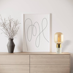 TABLE LAMP E14 MAX 25W GLASS AMBER -BRASS - WHITE COLOR ON OFF SWITCH (20253 Zambelis) - Zambelis