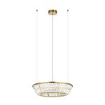 PENDANT LED LIGHT 38W 3000K METAL-CRYSTAL ANTIQUE BRASS (23046 Zambelis) - Zambelis