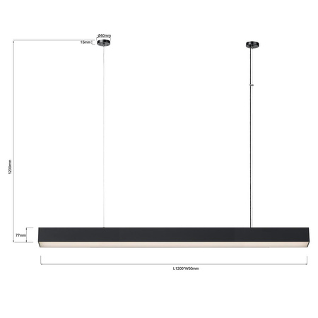 Lampa wisząca Luci L LED CCT Tuya czarna  (LP-1401/1P L BK Smart) - Light Prestige