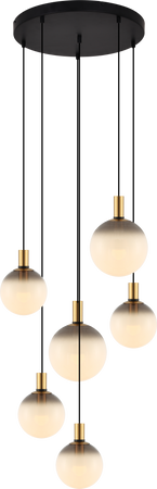 NUA LAMPA WISZĄCA CZARNY MAT+ZŁOTY/MATT BLACK+GOLD (DU31774/6L) - Zuma Line