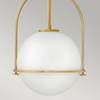 Lampa wisząca Somerset - 1 źródło światła - Opalowe szkło - Stary mosiądz (QN-SOMERSET-P-O-HB) - Quintiesse