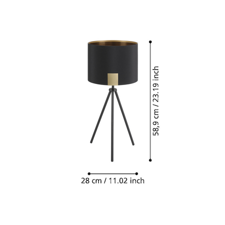 Lampa Stołowa TORTOLA 1 czarna (39965) - EGLO