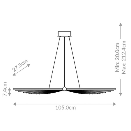 Żyrandol Seraph - Matowa czerń (QN-SERAPH-LP-L-BLK) - Quintiesse
