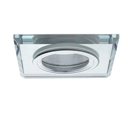 Oczko sufitowe szklane KWADRATOWE. Kolor: SREBRNY (EKOS270) - Eko-Light