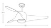 FAN CEILING  40W  WOOD GRAIN BLADES WITH 15W LIGHT 3000K-4000K-6000K SWITCH REMOTE CONTROL (20256 Zambelis) - Zambelis
