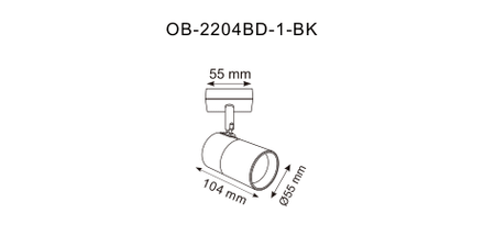 FORI KINKIET CZARNY-ZŁOTY/BLACK-GOLD (OB-2204BD-1-BK) - Zuma Line