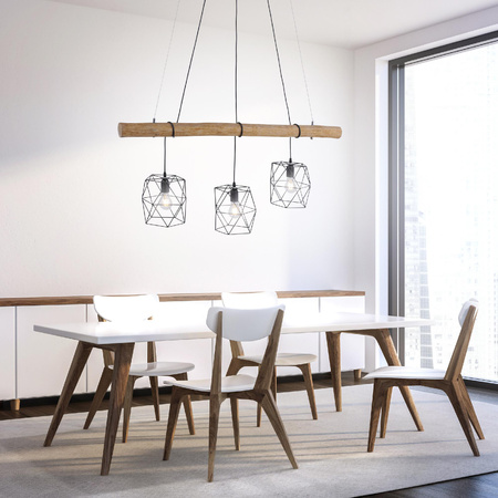 EDGAR LAMPA WISZĄCA CZARNY/DREWNO (15503-18) - Paul Neuhaus