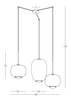 PENDANT LIGHT 3XG9 SMOKED GLASS -GOLD MATT (22148 Zambelis) - Zambelis