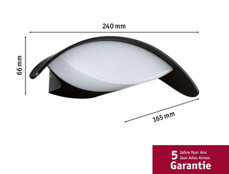 Oprawa elewacyjna MESANA LED 12W 3000K 800lm IP44 230V antracyt aluminium (PL94765) - PAULMANN