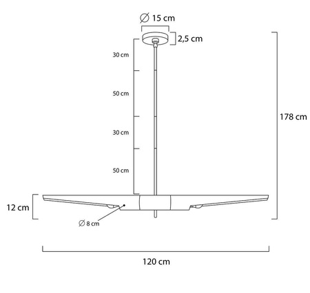 Lampa wisząca APOLLO 1 czarna - szczotkowane złoto (MD21419-2M.BLACK.GD) - King Home