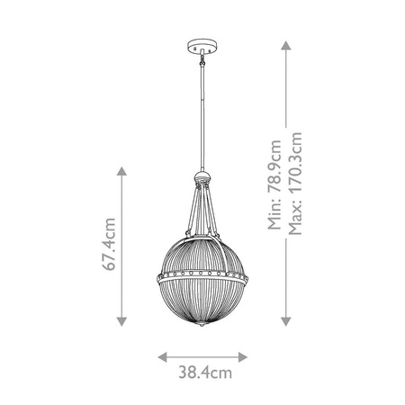 Lampa wisząca  Aster (KL-ASTER-P-PN) - Elstead Lighting