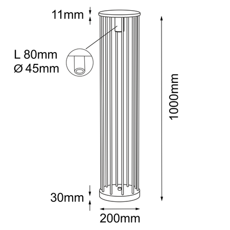 Lampa stojąca ogrodowa Hagi - Antracyt (1000 mm)   (9907) - Shilo Garden