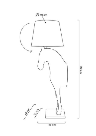 Lampa podłogowa KOŃ HORSE STAND S czarna - włókno szklane (JB001S) - King Home