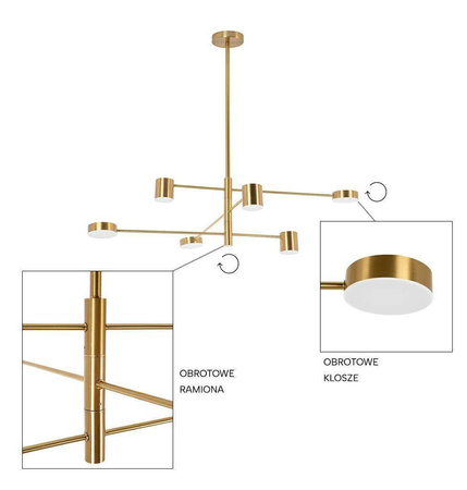 MOOSEE lampa wisząca PIAZETTA złota (MSE010100124) - Moosee