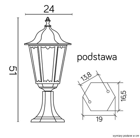 Lampa stojąca zewnętrzna Retro Classic (K 4011/1) - SU-MA