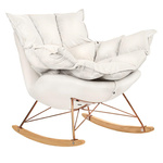 Fotel bujany SWING VELVET beżowy (KH1301100127) - King Home