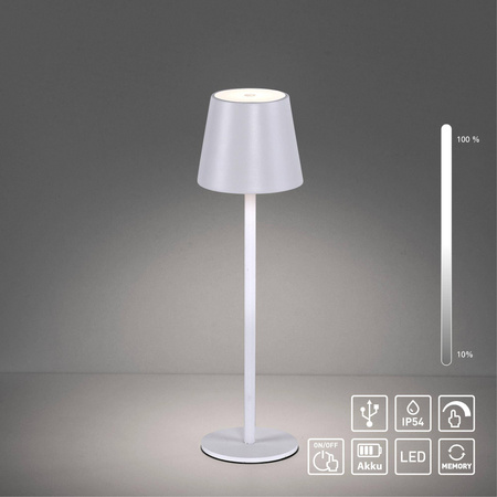 Przenośna LAMPA STOŁOWA USB EURIA Biała (19250-16) - Paul Neuhaus