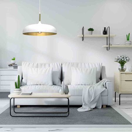 Lampa wisząca LINCOLN WHITE/GOLD 1xE27 45cm (MLP7899) - Milagro