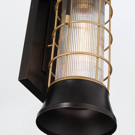 Średnia latarnia naścienna Rivamar - 1 źródło światła - Brązowo-złota (QN-RIVAMAR-M-BLK-GD) - Quintiesse