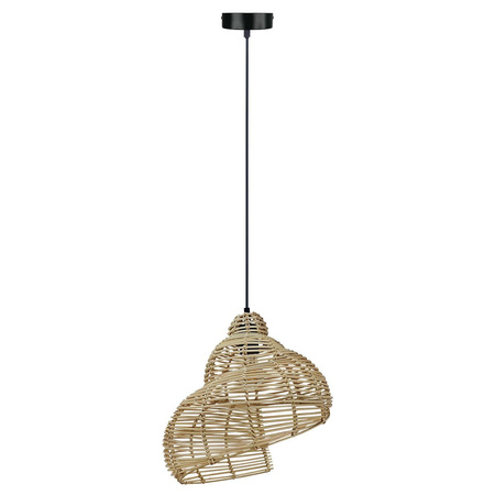 Ratanowa lampa wisząca Shella 40 cm jasne drewno 1xE27 (LP-1806/1P 40cm) - Light Prestige