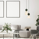 PENDANT LAMP E14 MAX 15W GREEN MARBLE - BRASS (23238 Zambelis) - Zambelis