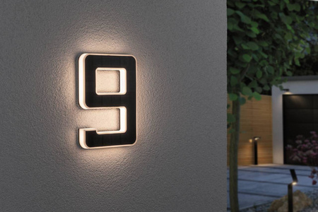 Outdoor Solar numer domu 9 3000K IP44 Wymienny akumulator (PL79850) - PAULMANN