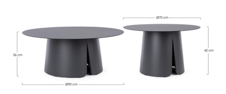 BIZZOTTO zestaw stolików kawowych BRYAN   czarny (0663687) - Bizzotto
