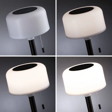 Lampka stołowa solarna BARTJA LED 3-STEP DIM USB-C 1.6W 160lm 2700K IP44 czarny / tworzywo sztuczne (PL94607) - PAULMANN