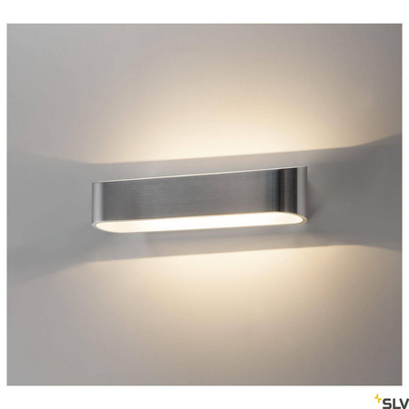 ASSO 300, lampa ścienna, LED, 3000K, owalna, aluminium szczotkowa/biała, D/S/W 30/9,5/7 cm (151275) - SLV