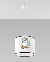 Lampa wisząca do pokoju dziecka bajkowy wzór JEDNOROŻEC 30 (SL.1412) - Sollux Lighting