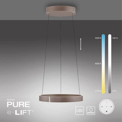 Lampa wisząca z płynną regulacją wysokości PURE E-CLIPSE METALICZNY BRĄZ (2560-34) - Paul Neuhaus