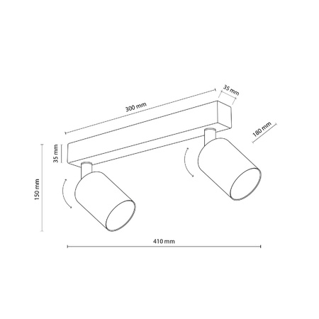 NEX SABIA 2XGU10 LAMPA SUFITOWA (10628) - TK Lighting