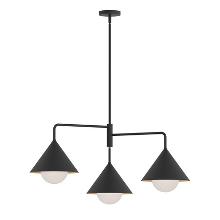 Żyrandol Remyck - 3 źródła światła - Matowa czerń (ALM-REMYCK3-BK) - Elstead Lighting