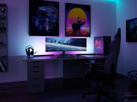 Listwa LED RGB zestaw 2x60cm DYNAMIC RAINBOW RGB z pilotem 2x1W 230 / 5V DC (PL78879) - PAULMANN