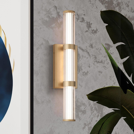 Średni kinkiet LED Fayton - Szczotkowane złoto (QN-FAYTON-M-BG) - Quintiesse