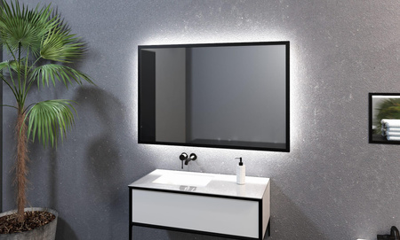 Lustro prostokątne ATLAS PLUS w ramie z oświetleniem LED - MCJ