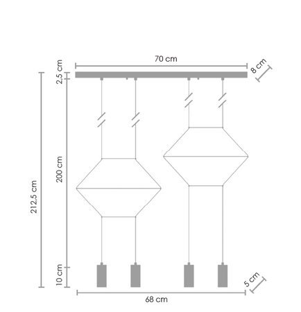 Lampa wisząca LINEA-4 LONG (XT068-4P) - Step into Design
