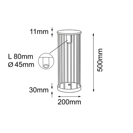 Lampa stojąca ogrodowa Hagi - Antracyt (500 mm)   (9906) - Shilo Garden