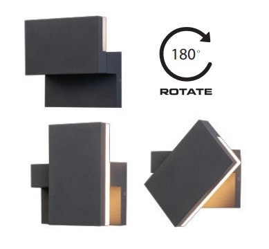OUTDOOR WALL LIGHT LED 9W GRAPHITE (E199 Zambelis) - Zambelis