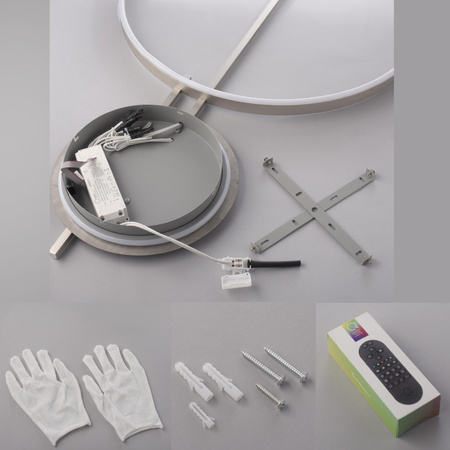 Q-ARKOA LAMPA SUFITOWA SREBRNY (6154-55) - Paul Neuhaus