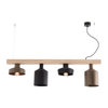 PENDANT LAMP 4XE27 WOOD-BLACK-BRONZE (22213 Zambelis) - Zambelis