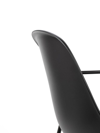 Krzesło RESOL ARM czarne - polipropylen,  metal (292-CPP4.BLACK) - King Home